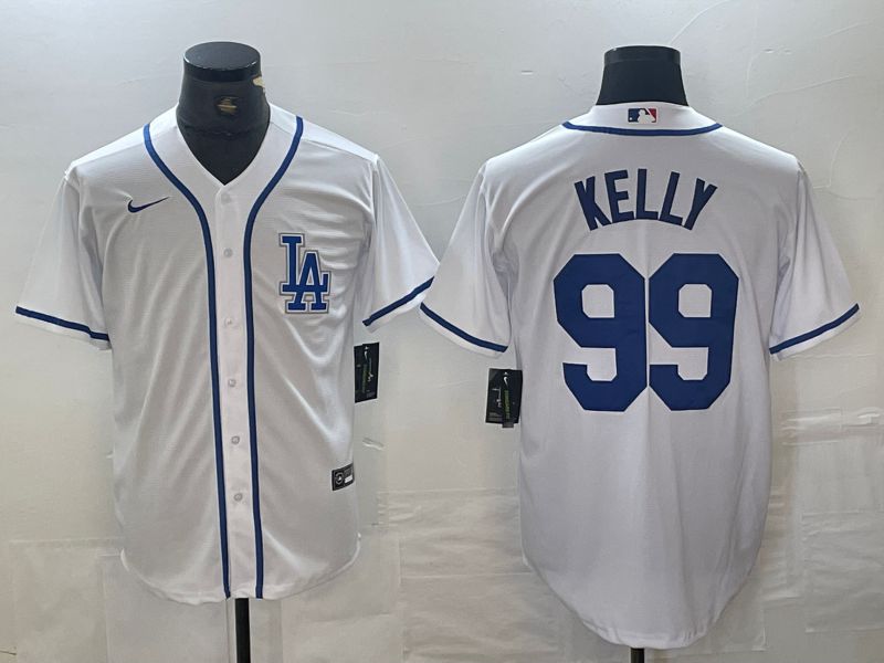 Men Los Angeles Dodgers 99 Kelly White Second generation joint name Nike 2024 MLB Jersey style 1